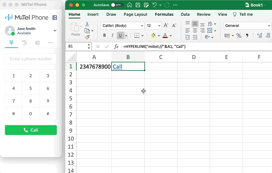 fitur click to call miitel phone